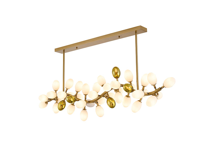 Satin Brass Glass Chandelier (SP02) by Bethel
