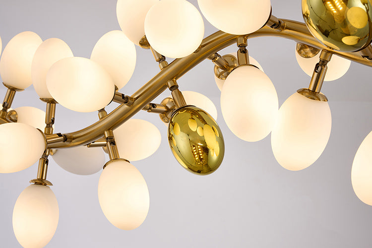 Satin Brass Glass Chandelier (SP02) by Bethel - view 2
