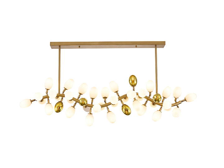 Satin Brass Glass Chandelier (SP02) by Bethel - view 3