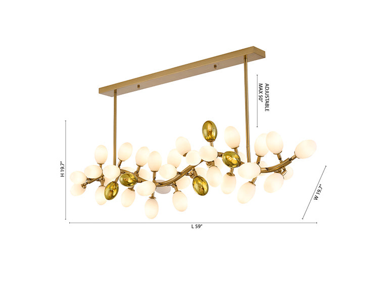 Satin Brass Glass Chandelier (SP02) by Bethel - view 4