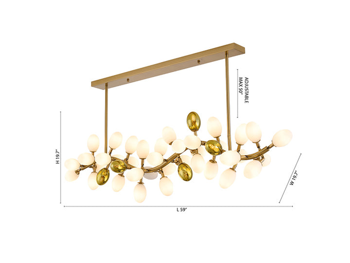 Satin Brass Glass Chandelier (SP02) by Bethel - view 4