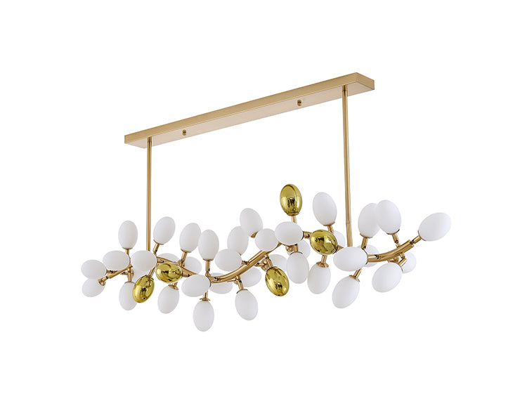 Satin Brass Glass Chandelier (SP02) by Bethel - view 5