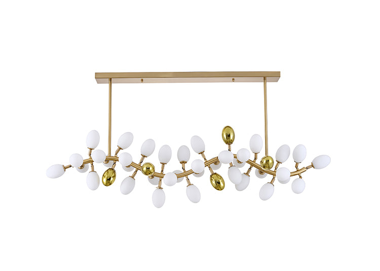 Satin Brass Glass Chandelier (SP02) by Bethel - view 7