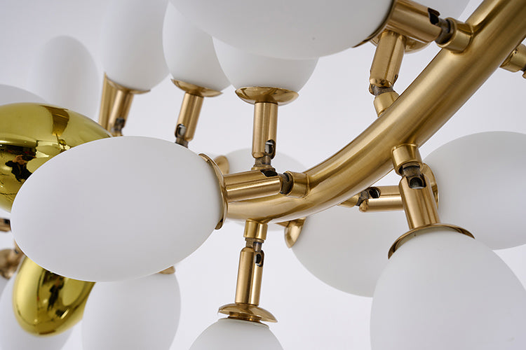 Satin Brass Glass Chandelier (SP02) by Bethel - view 8