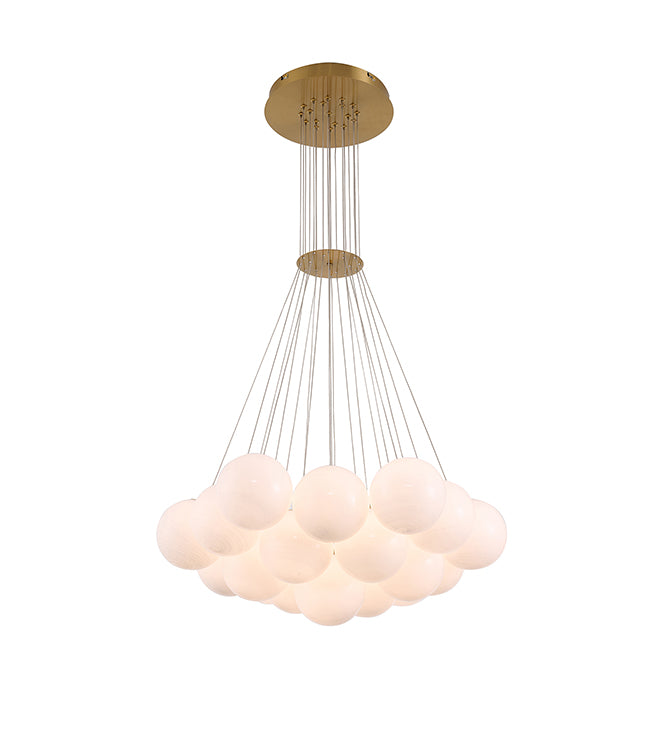 Glass Chandelier (SP03) in Brass by Bethel