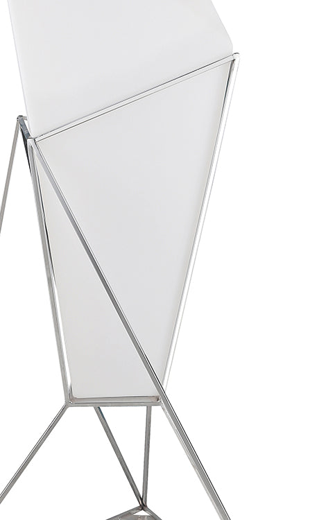 Matte White Frame LED Light Floor Lamp with Chrome Hardware by Bethel - view 2
