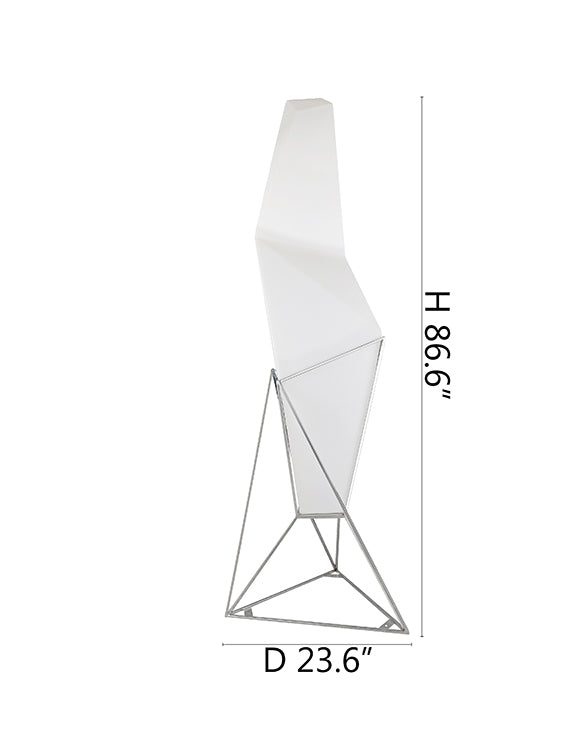 Matte White Frame LED Light Floor Lamp with Chrome Hardware by Bethel - view 3