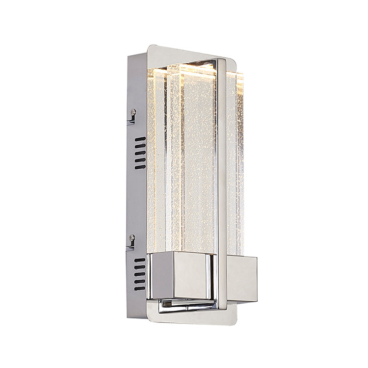 Chrome Frame LED Wall Sconce with Clear Bubble Glass Shade by Bethel