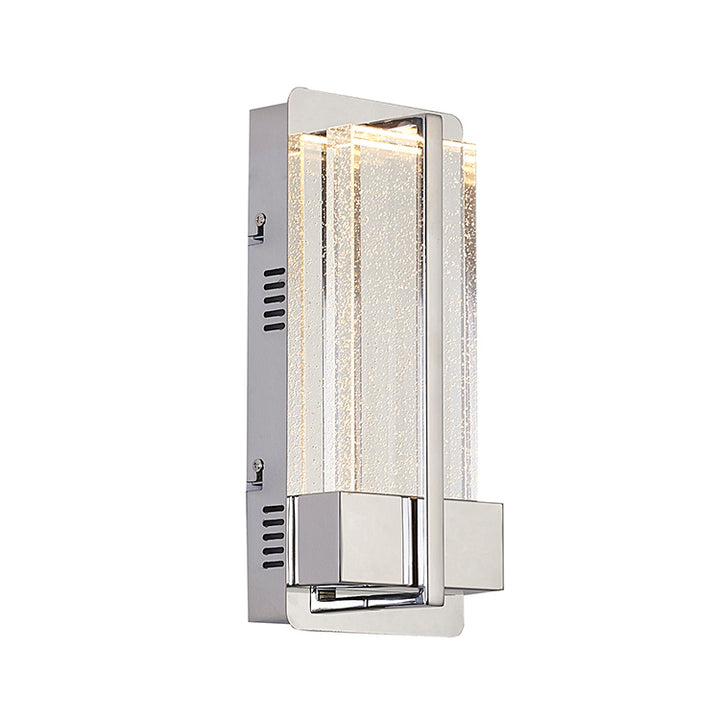 Chrome Frame LED Wall Sconce with Clear Bubble Glass Shade by Bethel