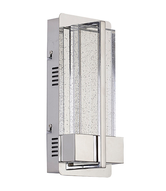 Chrome Frame LED Wall Sconce with Clear Bubble Glass Shade by Bethel - view 2