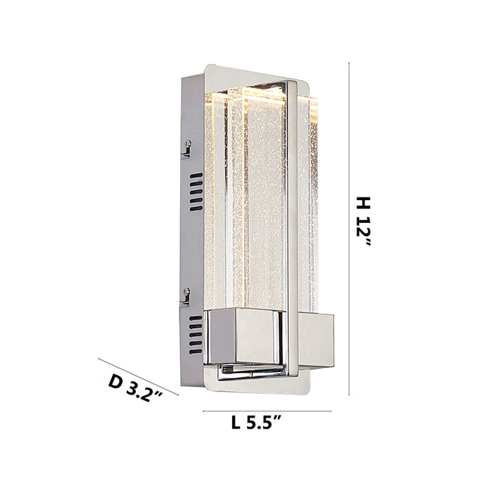 Chrome Frame LED Wall Sconce with Clear Bubble Glass Shade by Bethel - view 4