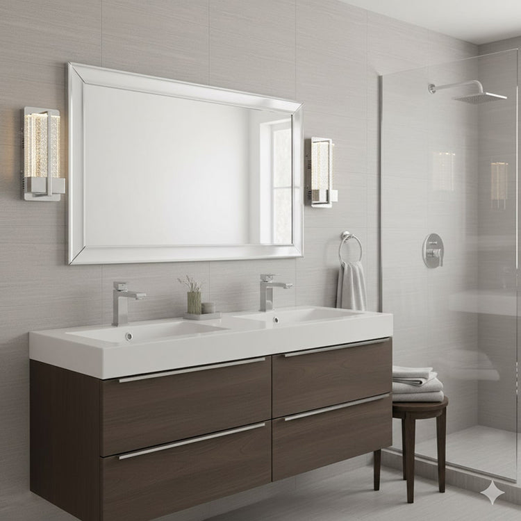 Chrome Frame LED Wall Sconce with Clear Bubble Glass Shade by Bethel - view 5