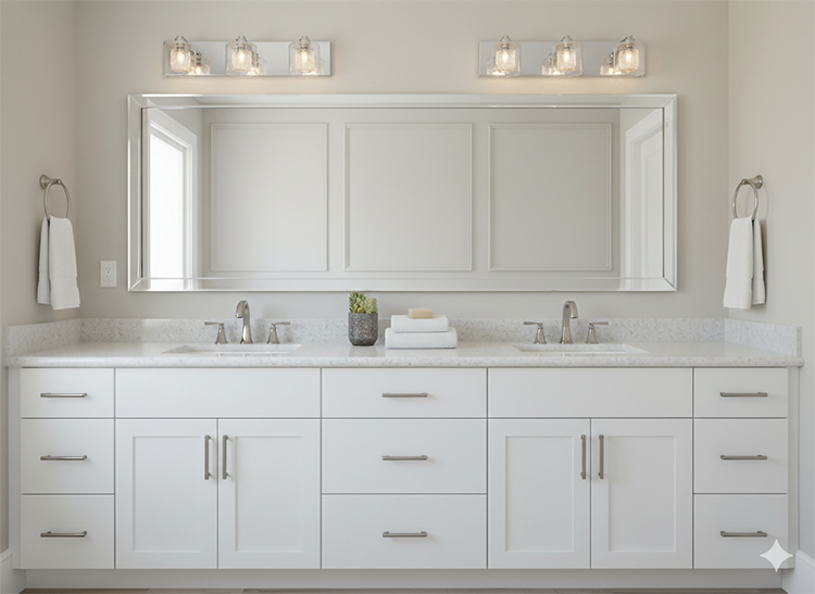 Mesh &amp; Glass Shade Bathroom Vanity Light with Chrome Hardware