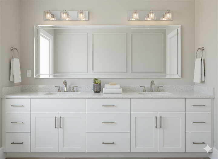 Mesh &amp; Glass Shade Bathroom Vanity Light with Chrome Hardware