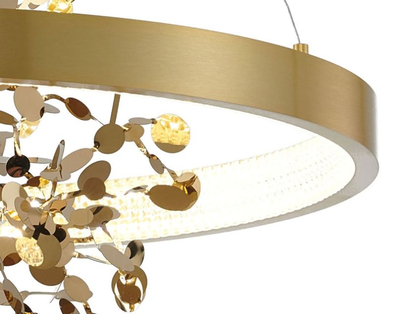 Frame Chandelier with Stainless Steel Confetti Interior &amp; a Transparent