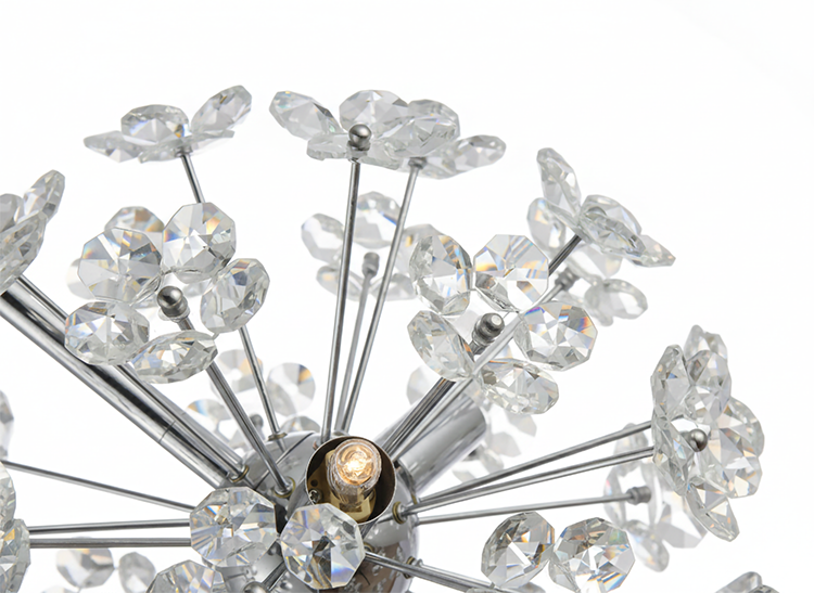 Clear Crystal Sputnik Flower Pendant Light with Hardware by Bethel - view 3