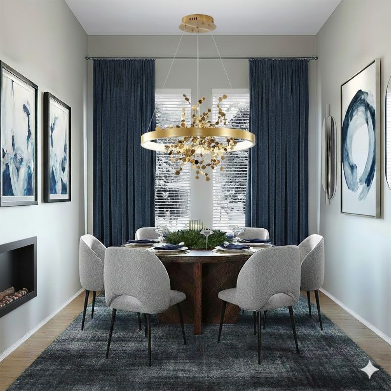 Frame Chandelier with Stainless Steel Confetti Interior &amp; a Transparent