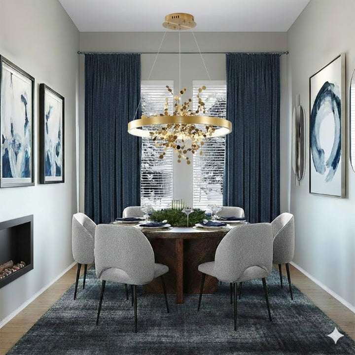 Frame Chandelier with Stainless Steel Confetti Interior &amp; a Transparent