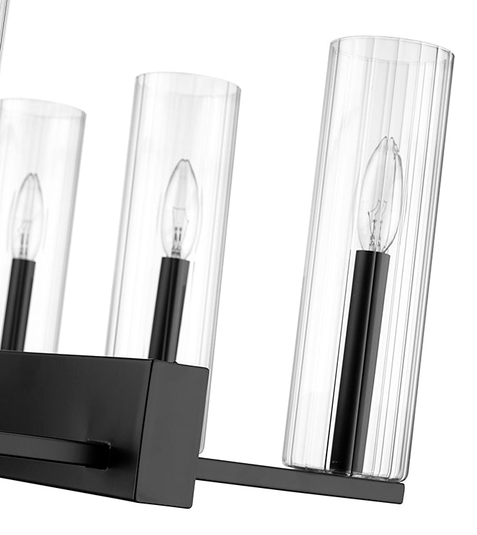 Frame Chandelier with Clear Ribbed Glass Shades by Bethel - view 9