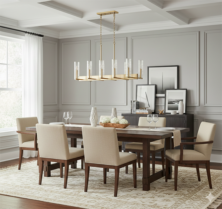 Frame Chandelier with Clear Ribbed Glass Shades by Bethel - view 2