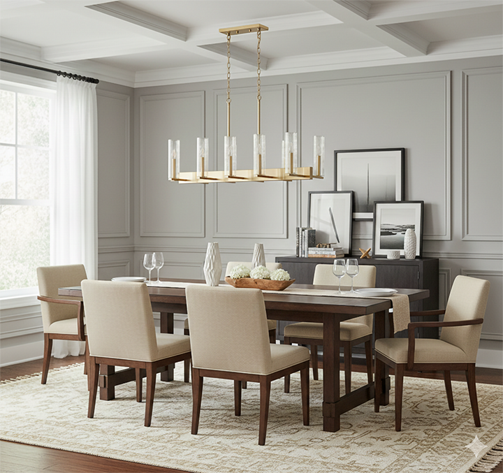 Frame Chandelier with Clear Ribbed Glass Shades by Bethel - view 2