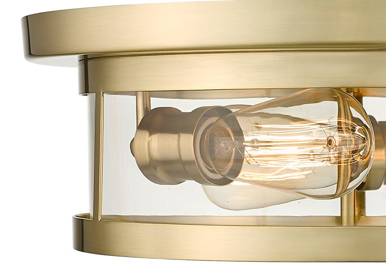 Round Semi Flush Mount with Clear Glass Shade by Bethel - view 17