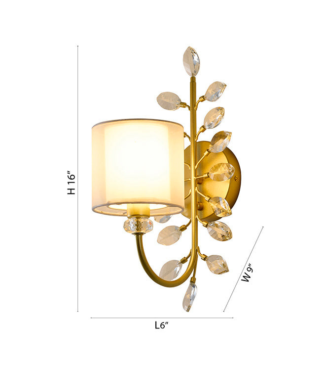 Silver Crystal Wall Sconce by Bethel - view 5