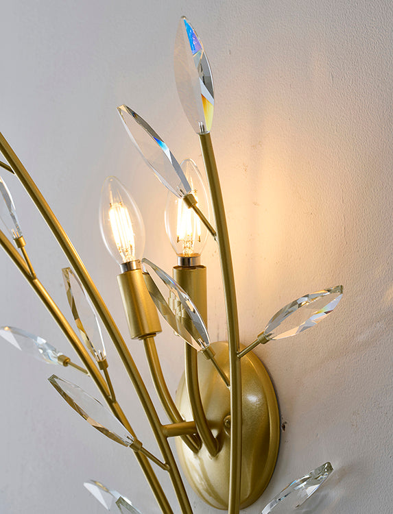 Gold Crystal Wall Sconce by Bethel - view 2