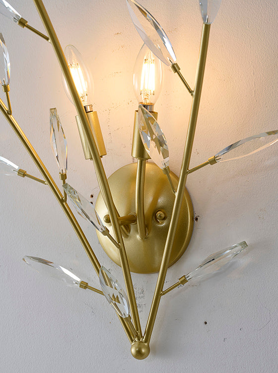 Gold Crystal Wall Sconce by Bethel - view 3