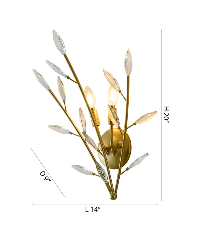Gold Crystal Wall Sconce by Bethel - view 4