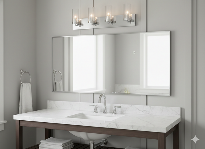 Chrome Glass Vanity Light (ZP120) by Bethel - view 5