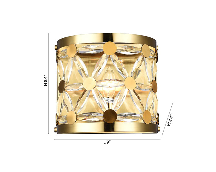 Frame Wall Sconce with Clear Crystal Star Shaped Detailing by Bethel - view 11