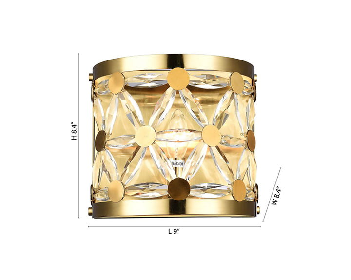Frame Wall Sconce with Clear Crystal Star Shaped Detailing by Bethel - view 11