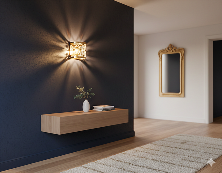 Frame Wall Sconce with Clear Crystal Star Shaped Detailing by Bethel - view 12