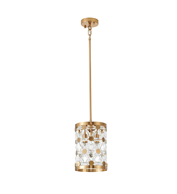 Frame Single Pendant Light with Clear Crystal Star Shaped Detailing by Bethel - view 8