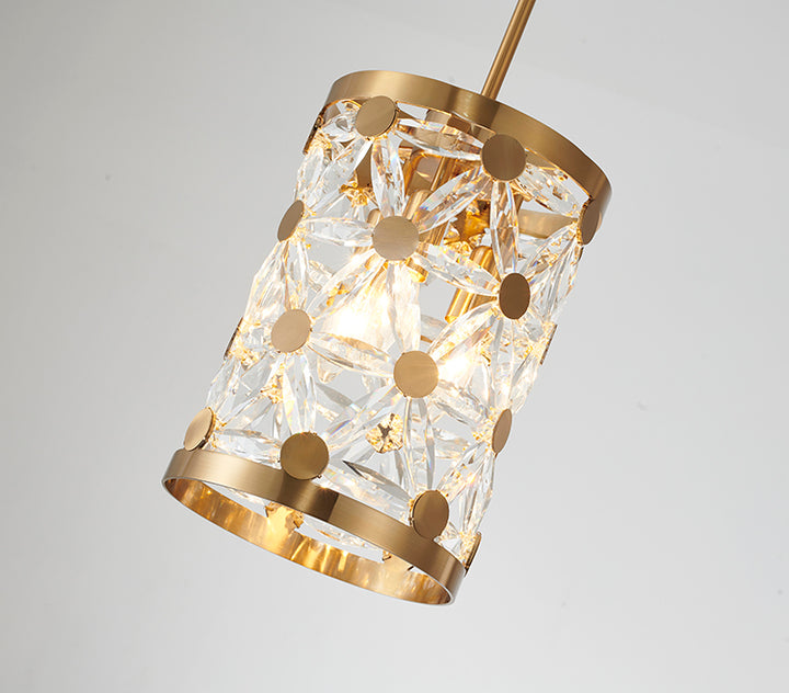 Frame Single Pendant Light with Clear Crystal Star Shaped Detailing by Bethel - view 9