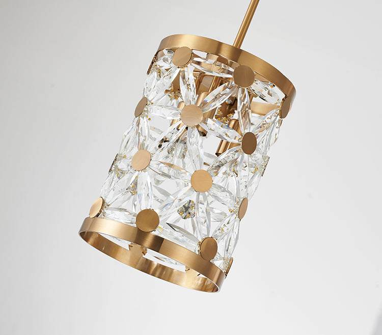 Frame Single Pendant Light with Clear Crystal Star Shaped Detailing by Bethel - view 10