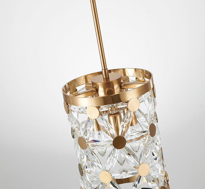 Frame Single Pendant Light with Clear Crystal Star Shaped Detailing by Bethel - view 11
