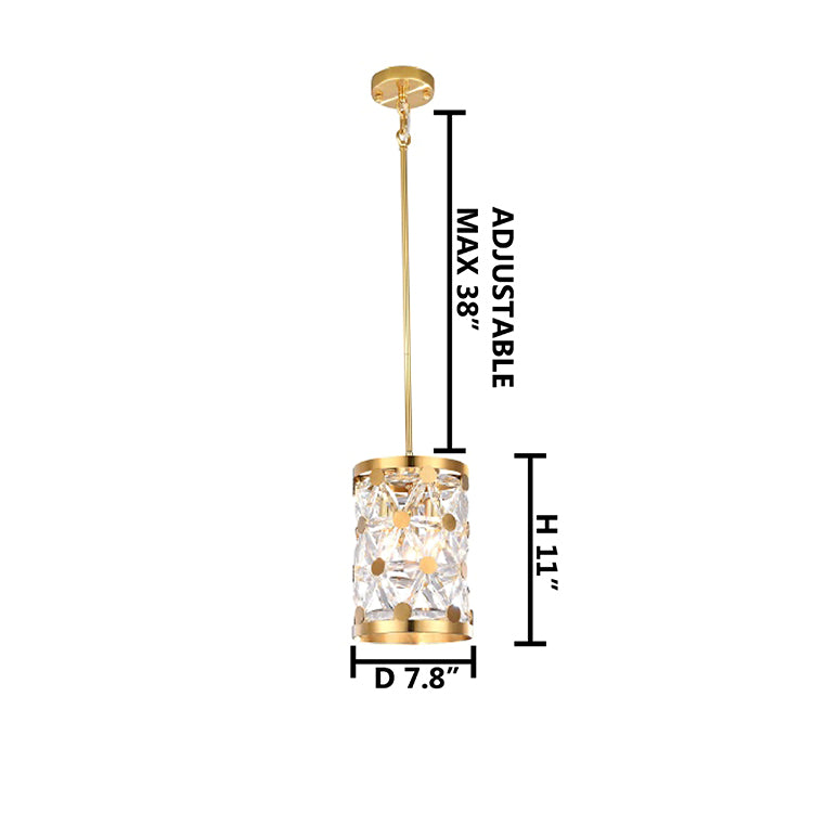 Frame Single Pendant Light with Clear Crystal Star Shaped Detailing by Bethel - view 12