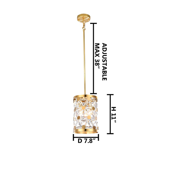 Frame Single Pendant Light with Clear Crystal Star Shaped Detailing by Bethel - view 12