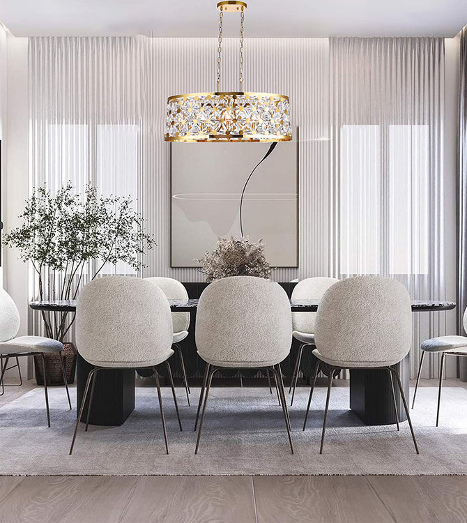 Oval Frame Chandelier with Clear Crystal Star Detailing by Bethel - view 9