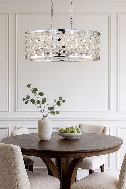 Oval Frame Chandelier with Clear Crystal Star Detailing by Bethel - view 5