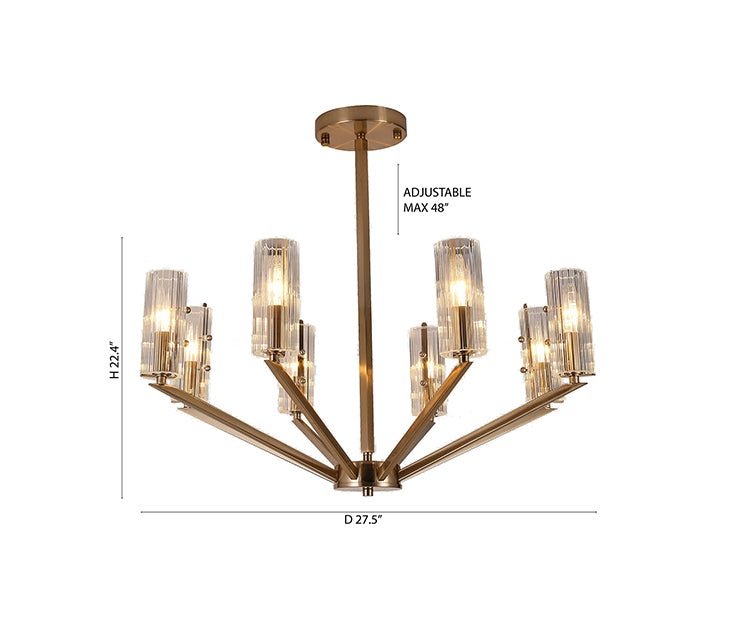 Frame Ceiling Fixture with Clear Glass Cylinder Shades by Bethel - view 7