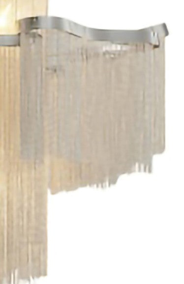 Chrome Metal Frame Chandelier with Silver Aluminium Hanging Chains by Bethel - view 2