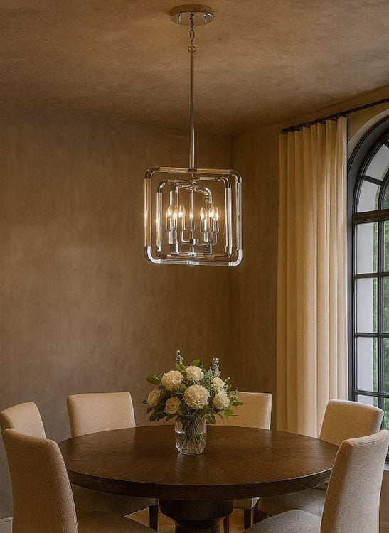 Metal Frame Ceiling Fixture with Clear Acrylic Arms Arms