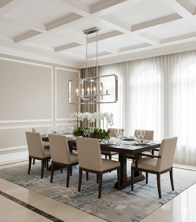 Metal Frame Rectangular Shaped Ceiling Fixture with Clear Acrylic Arms Arms