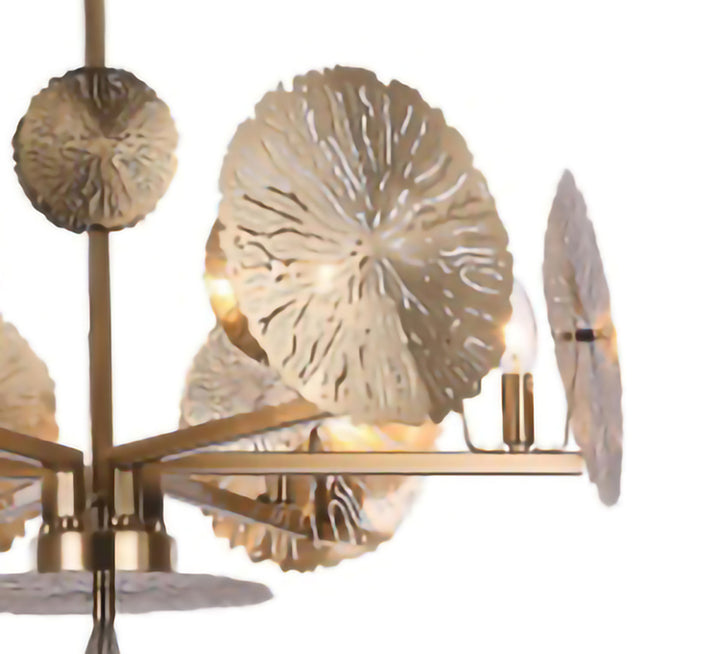 Copper Metal Leaf Petal Ceiling Fixture by Bethel - view 2