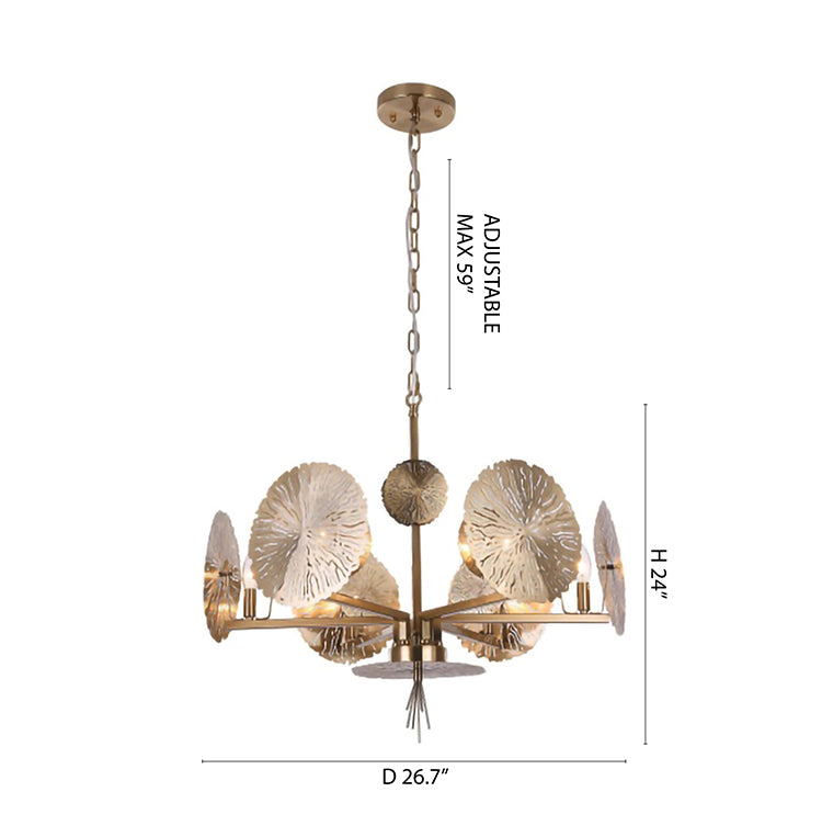 Copper Metal Leaf Petal Ceiling Fixture by Bethel - view 3