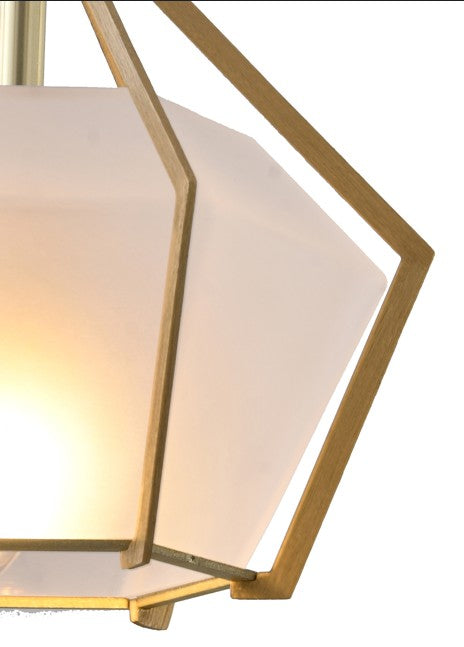 Frosted Glass Pendant Light with Aluminium Frame by Bethel - view 23