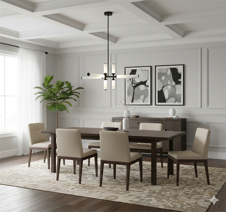Aluminium Frame Chandelier with Glass Shades by Bethel - view 6